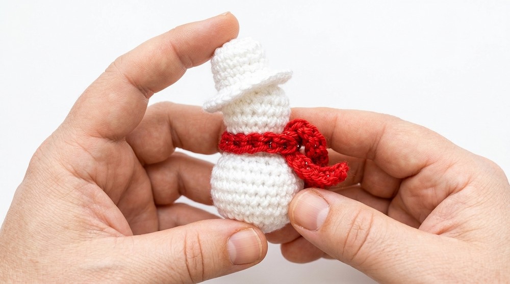 Crochet Snowman Ornament Pattern 3