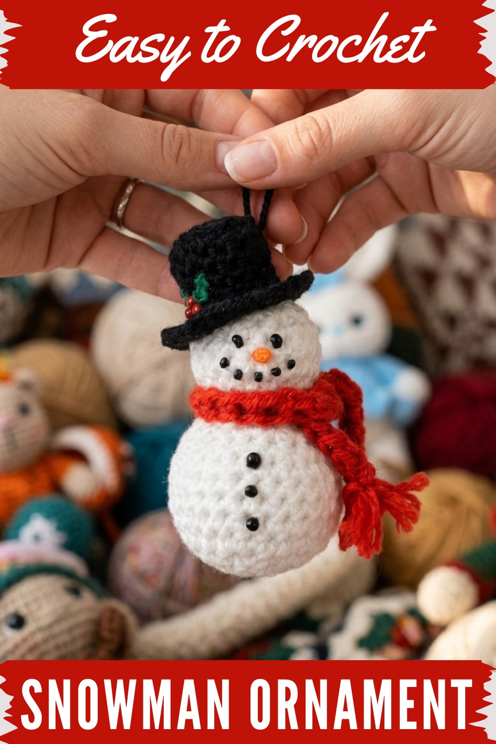 Crochet Snowman Ornament Pattern