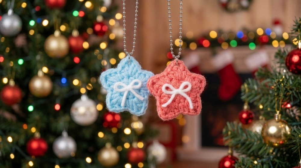 Crochet Star Keychain Pattern 4