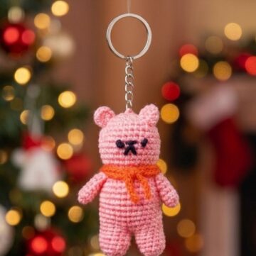 Crochet Teddy Bear Keychain Pattern 5
