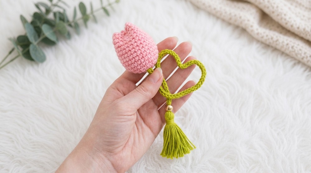 Crochet Tulip Bookmark Pattern 4