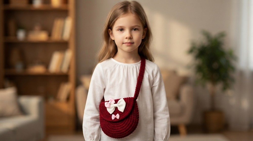 Crocheted children's bag step by step 2
