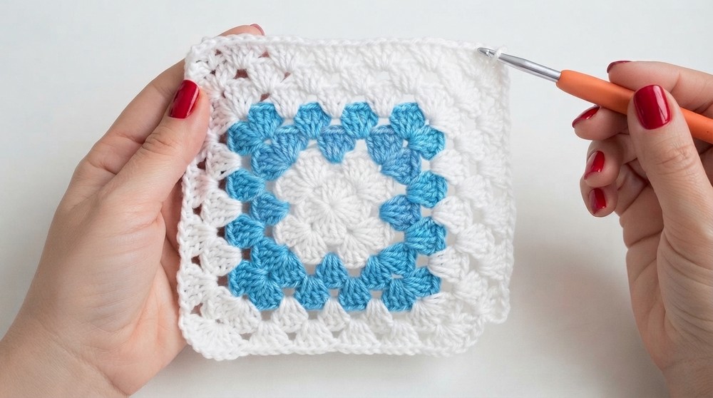 How to Luara crochet skirt. Made with squares 5