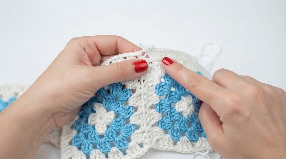 How to Luara crochet skirt. Made with squares 6