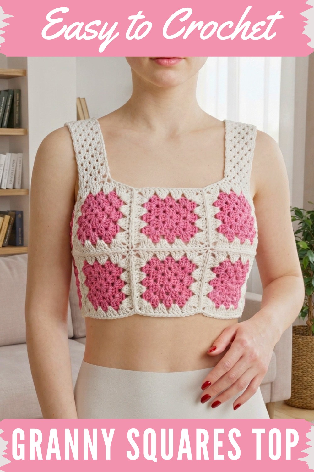 how to Luara crochet top. Made with squares. 1