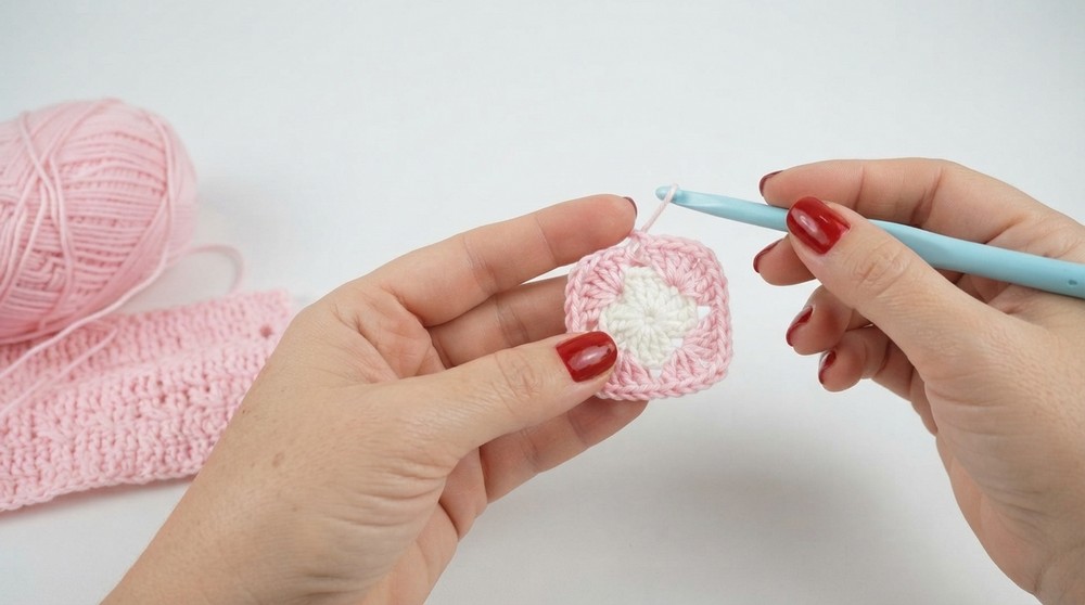 how to Luara crochet top. Made with squares. 4