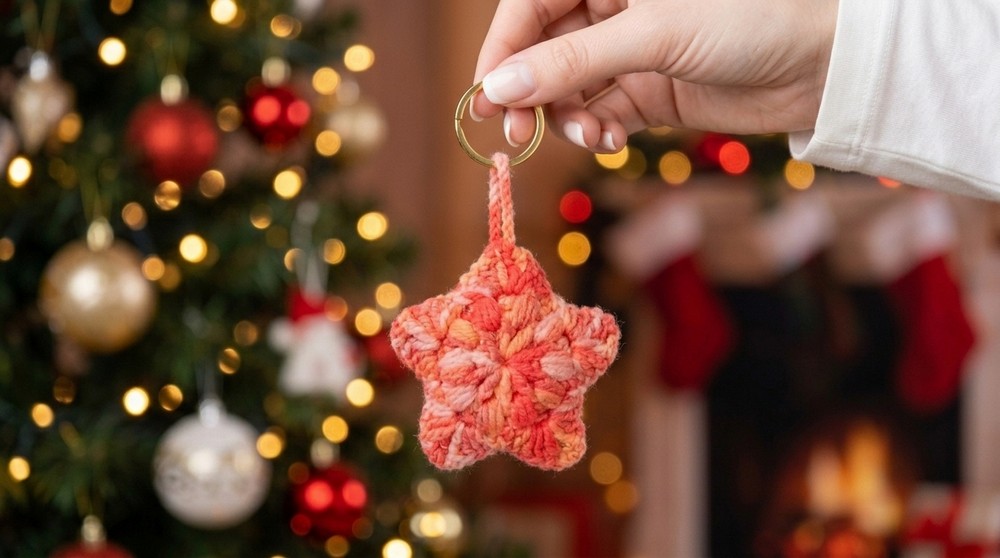Crochet Star Keychain Pattern 4