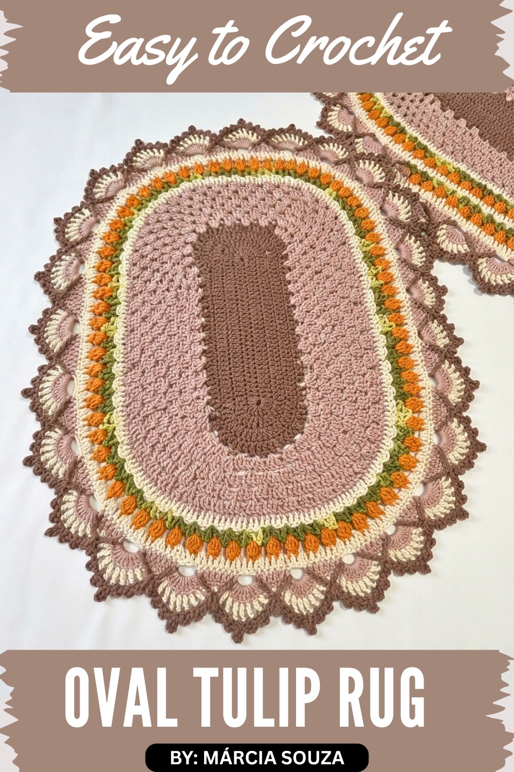 Oval Tulip Crochet Rug Pattern