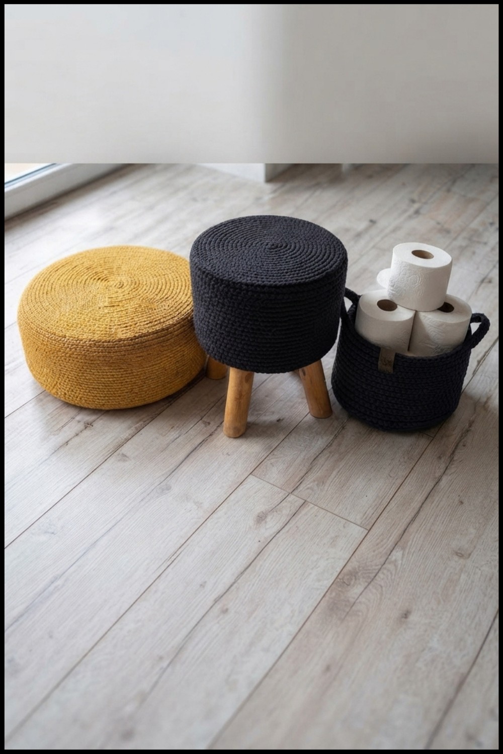 Crochet Basket Stool Cover Pattern