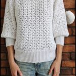 Crochet Mesh Raglan Bubble Sweater Pattern 1