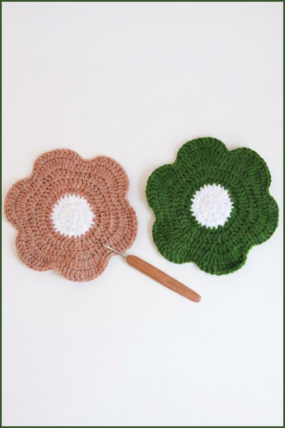 How To Crochet Flower Coaster Tutorial 10