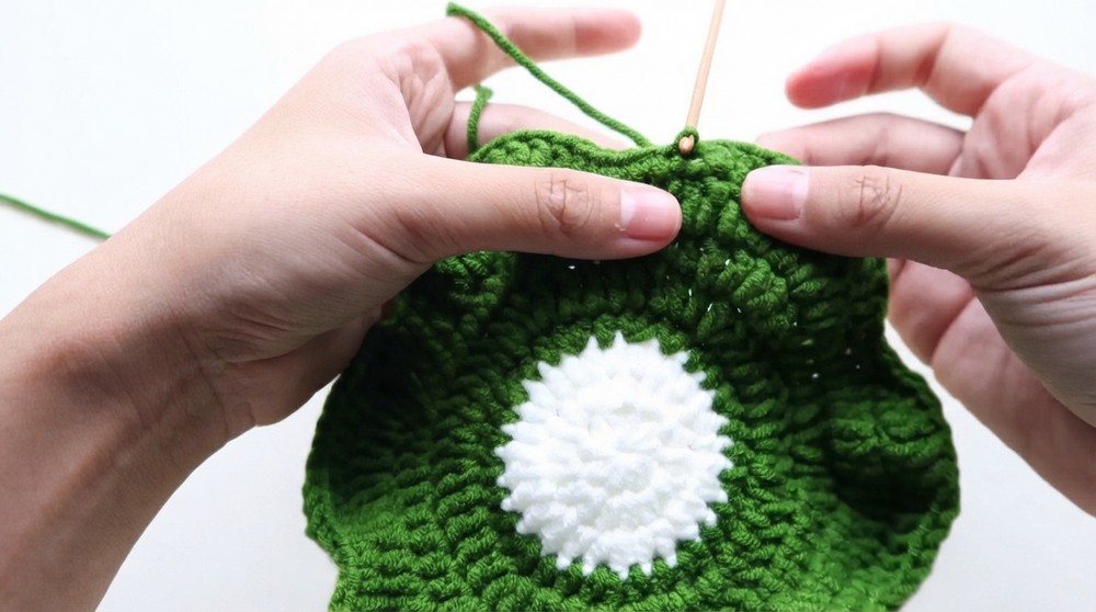 How To Crochet Flower Coaster Tutorial 8