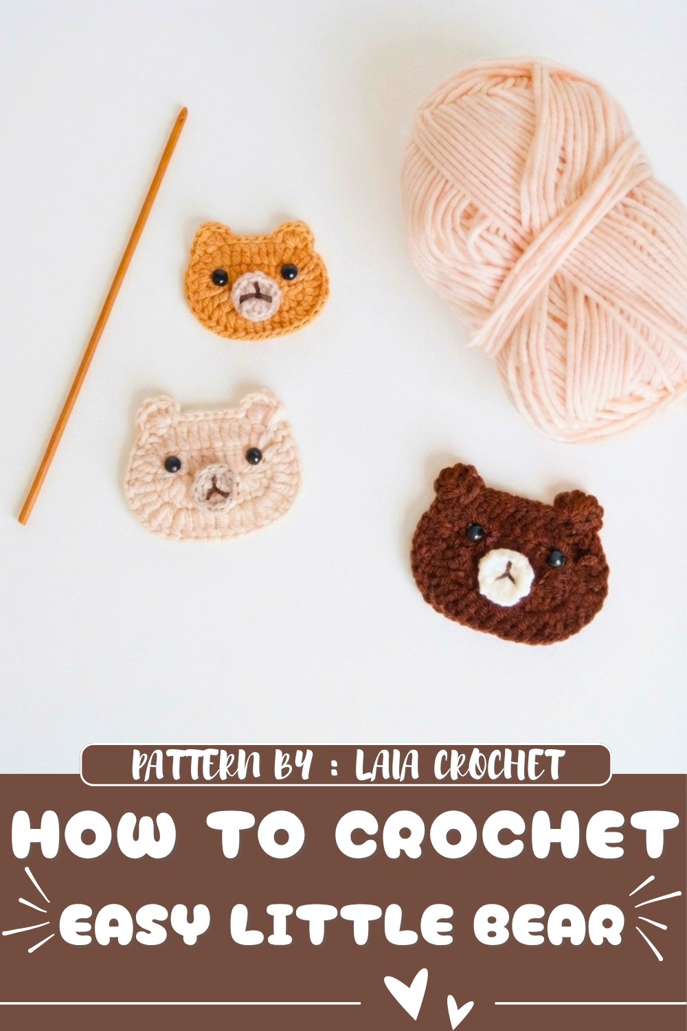 How To Crochet Little Bear Koguma Hair Clip Applique (1)