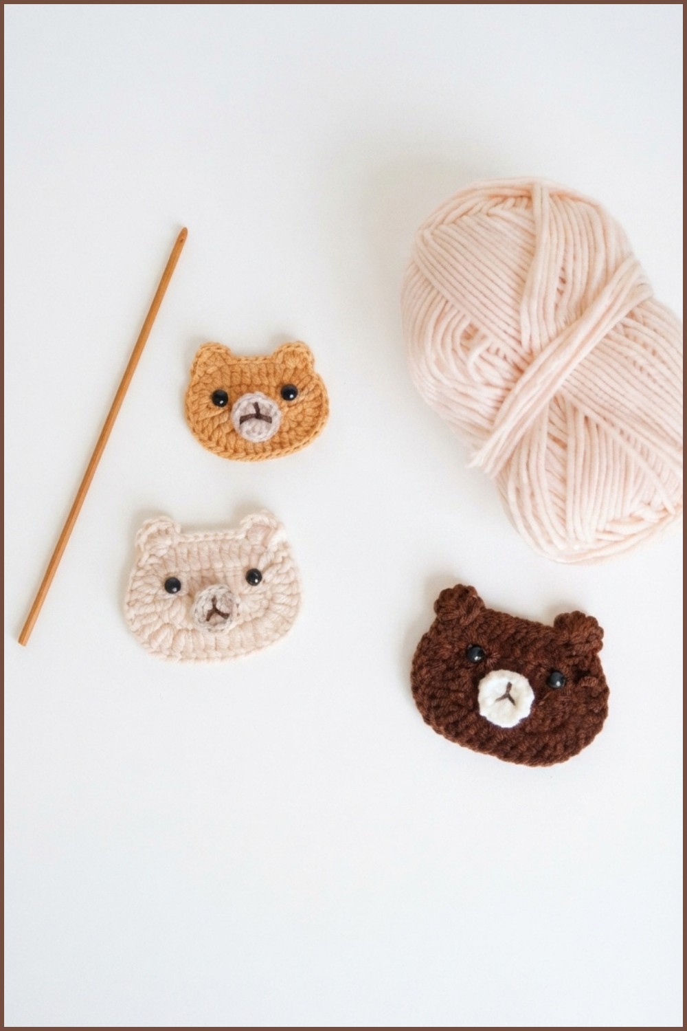 How To Crochet Little Bear Koguma Hair Clip Applique (10)