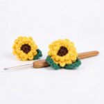 How To Crochet Sunflower Brooch Applique 12