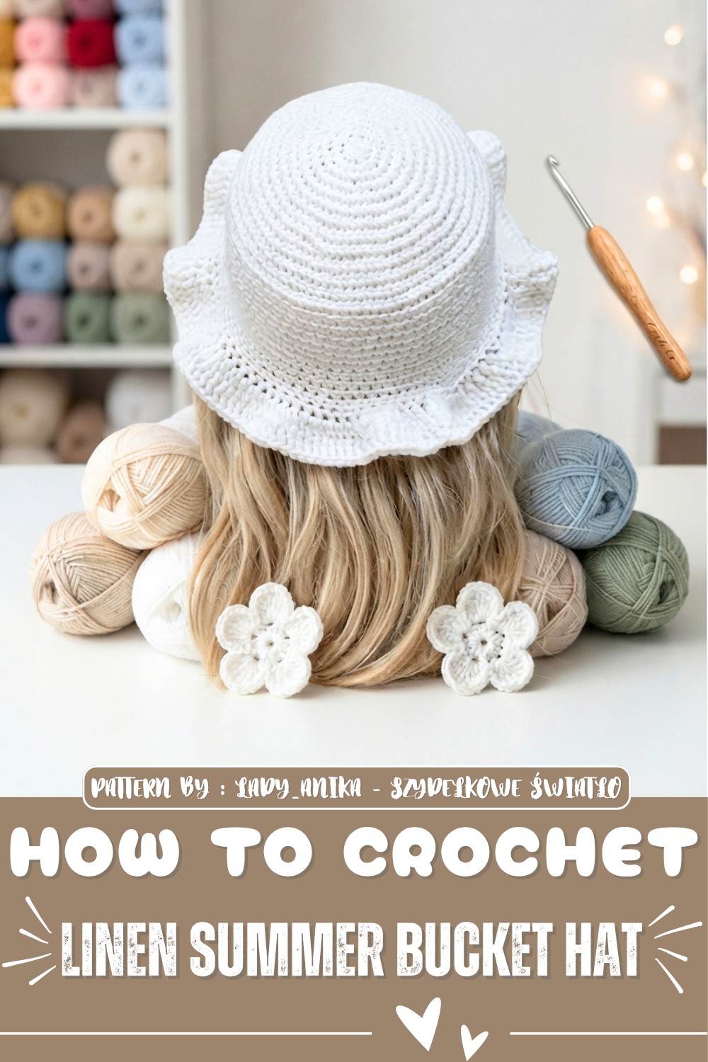 Crochet Linen Summer Bucket Hat Pattern