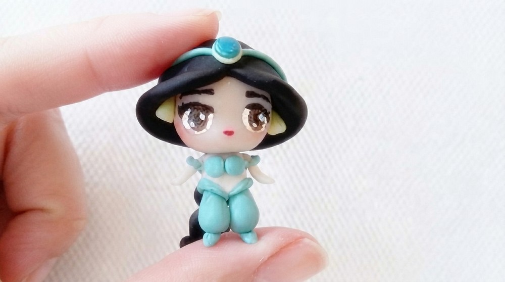 DIY Disney Jasmine Clay Chibi Tutorial 1