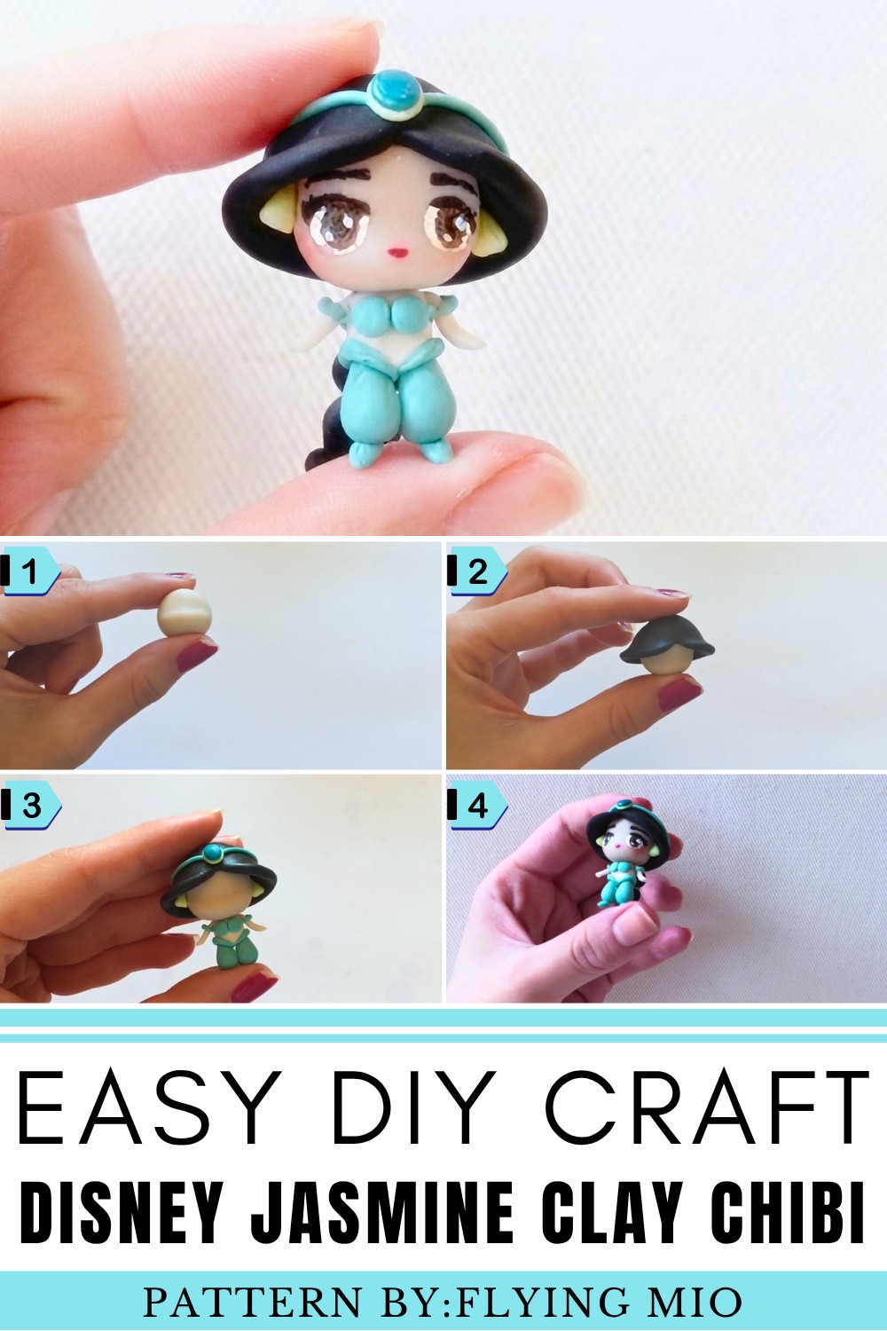 DIY Disney Jasmine Clay Chibi Tutorial