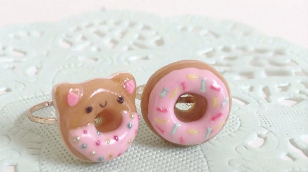 DIY Donut Ring Kawaii Clay Tutorial 1