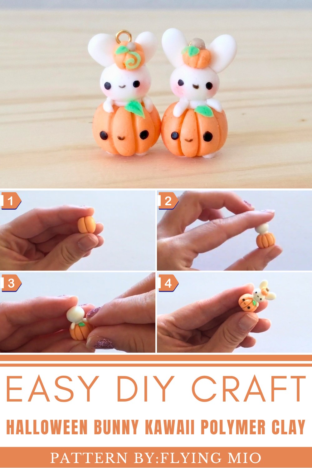 DIY Halloween Bunny Kawaii Polymer Clay Tutorial