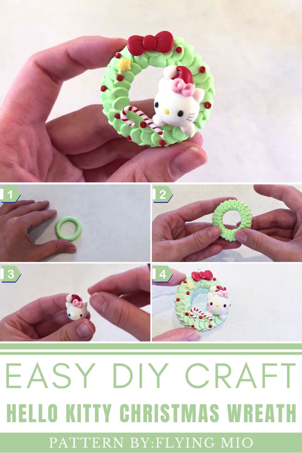 DIY Hello Kitty Christmas Wreath