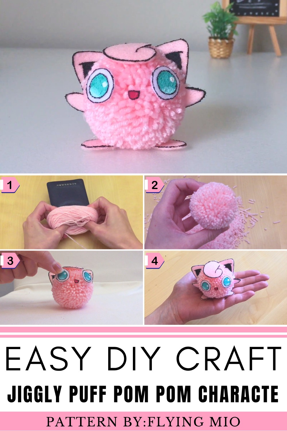 DIY Jiggly Puff Pom Pom character