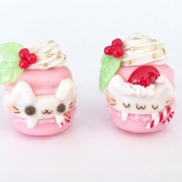DIY Kitty Macaron Clay Charm 1