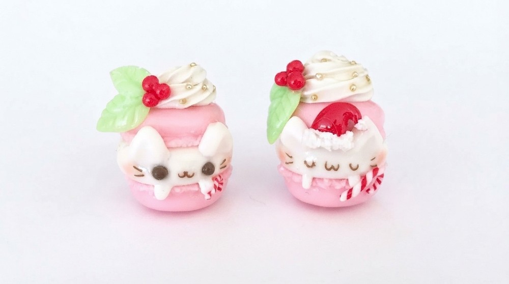 DIY Kitty Macaron Clay Charm 1