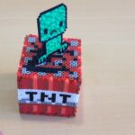 DIY Minecraft 3D Perler Bead Cube with Creeper 1
