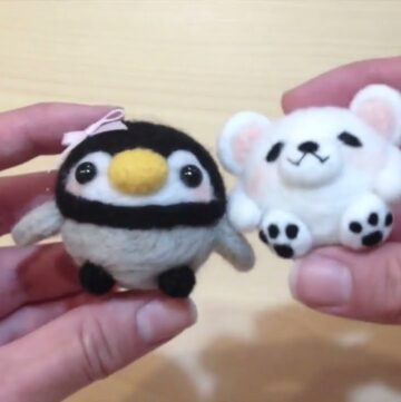 DIY Penguin & Polar Bear Needle Felt Tutorial 1