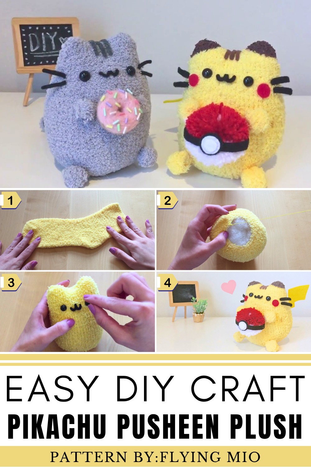 DIY Pikachu Pusheen Plush