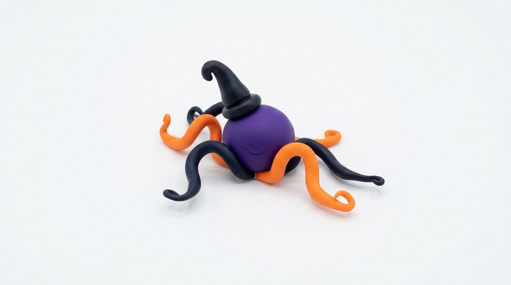DIY Polymer Clay Halloween Octopus Pattern 5