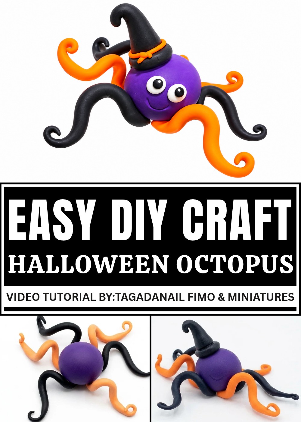 DIY Polymer Clay Halloween Octopus Pattern