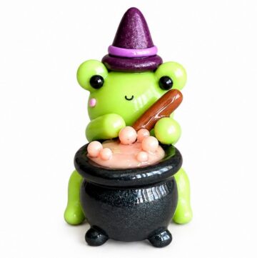 DIY Polymer Clay Halloween Witch Frog 6