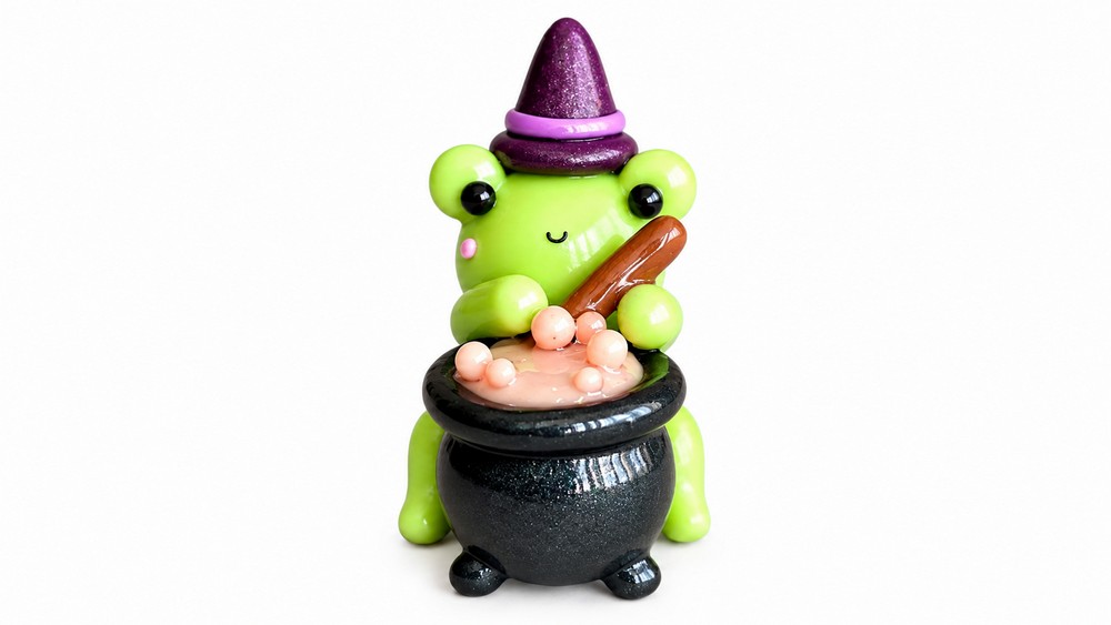 DIY Polymer Clay Halloween Witch Frog 6