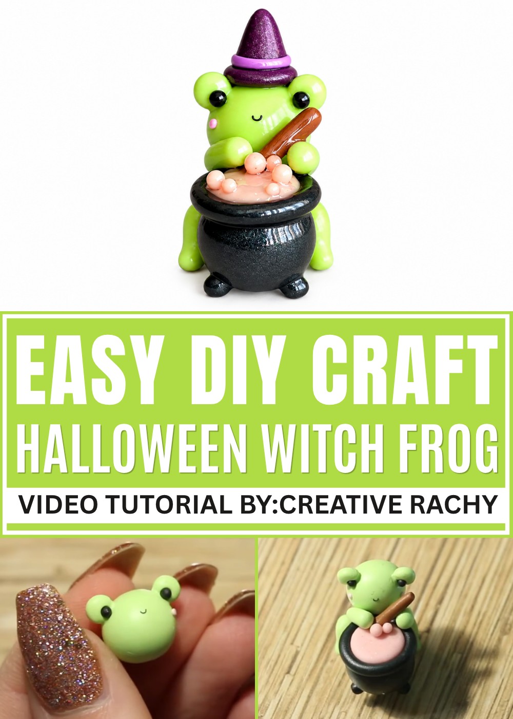 DIY Polymer Clay Halloween Witch Frog