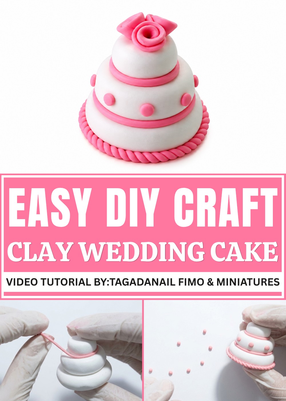 DIY Polymer Clay Wedding Cake Pattern