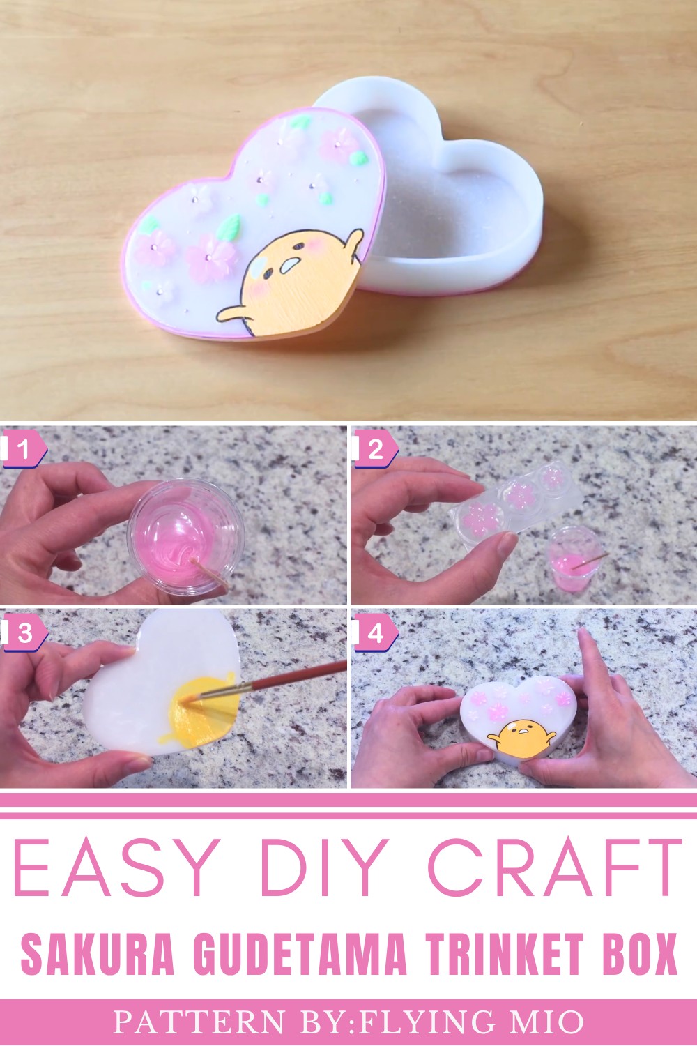 DIY Sakura Gudetama Trinket Box