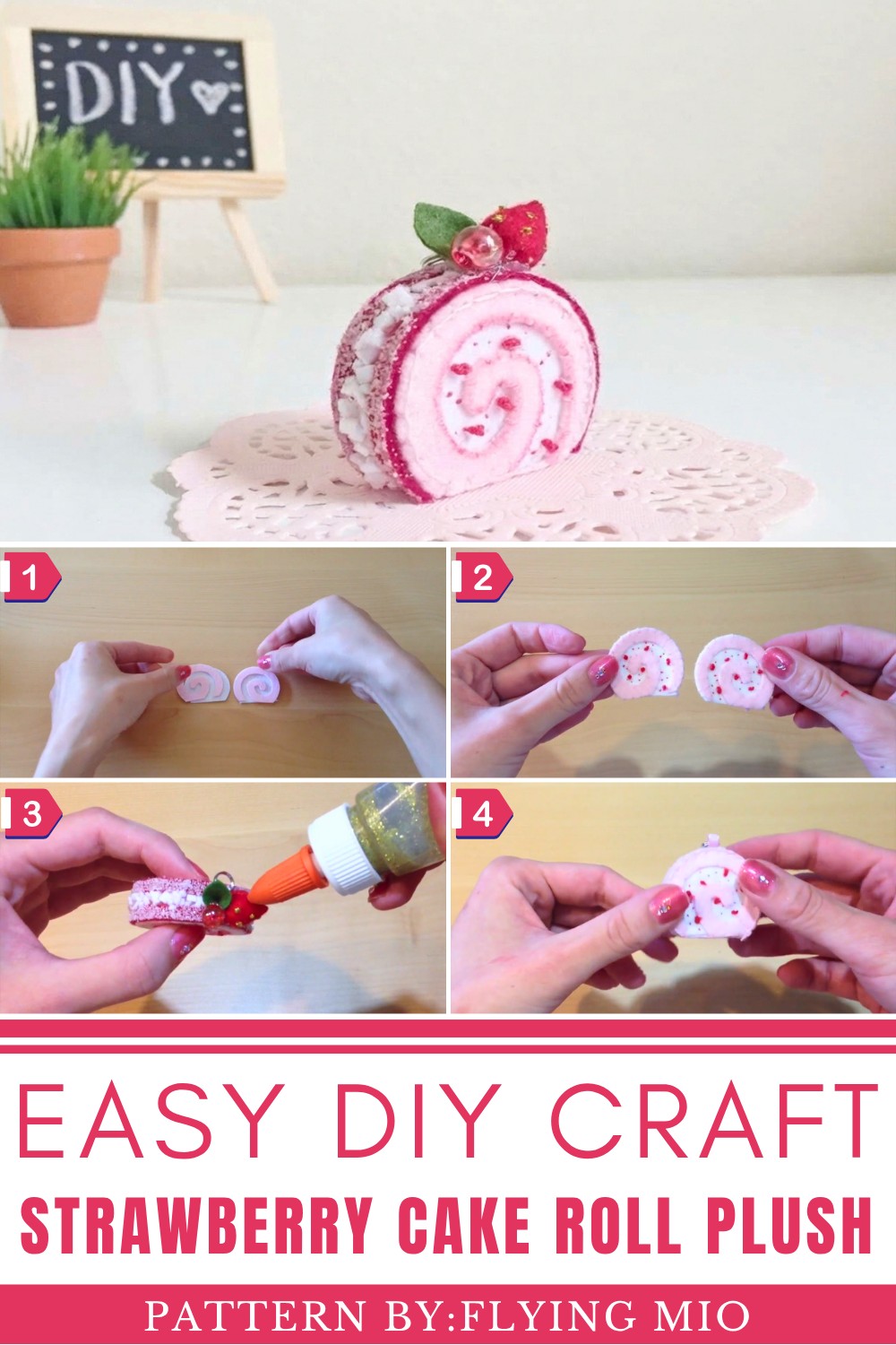 DIY Strawberry Cake Roll Plush