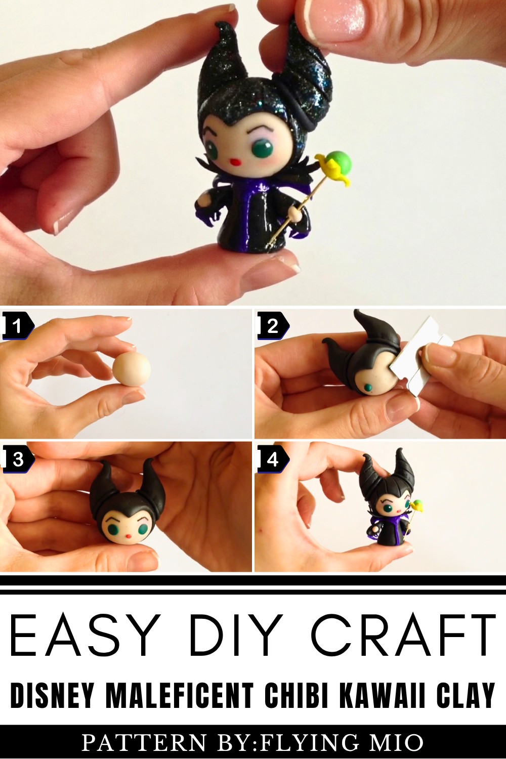 Disney Maleficent Chibi Kawaii Clay Tutorial