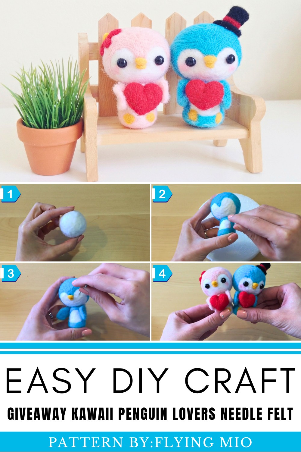 Giveaway Kawaii Penguin Lovers Needle Felt Tutorial
