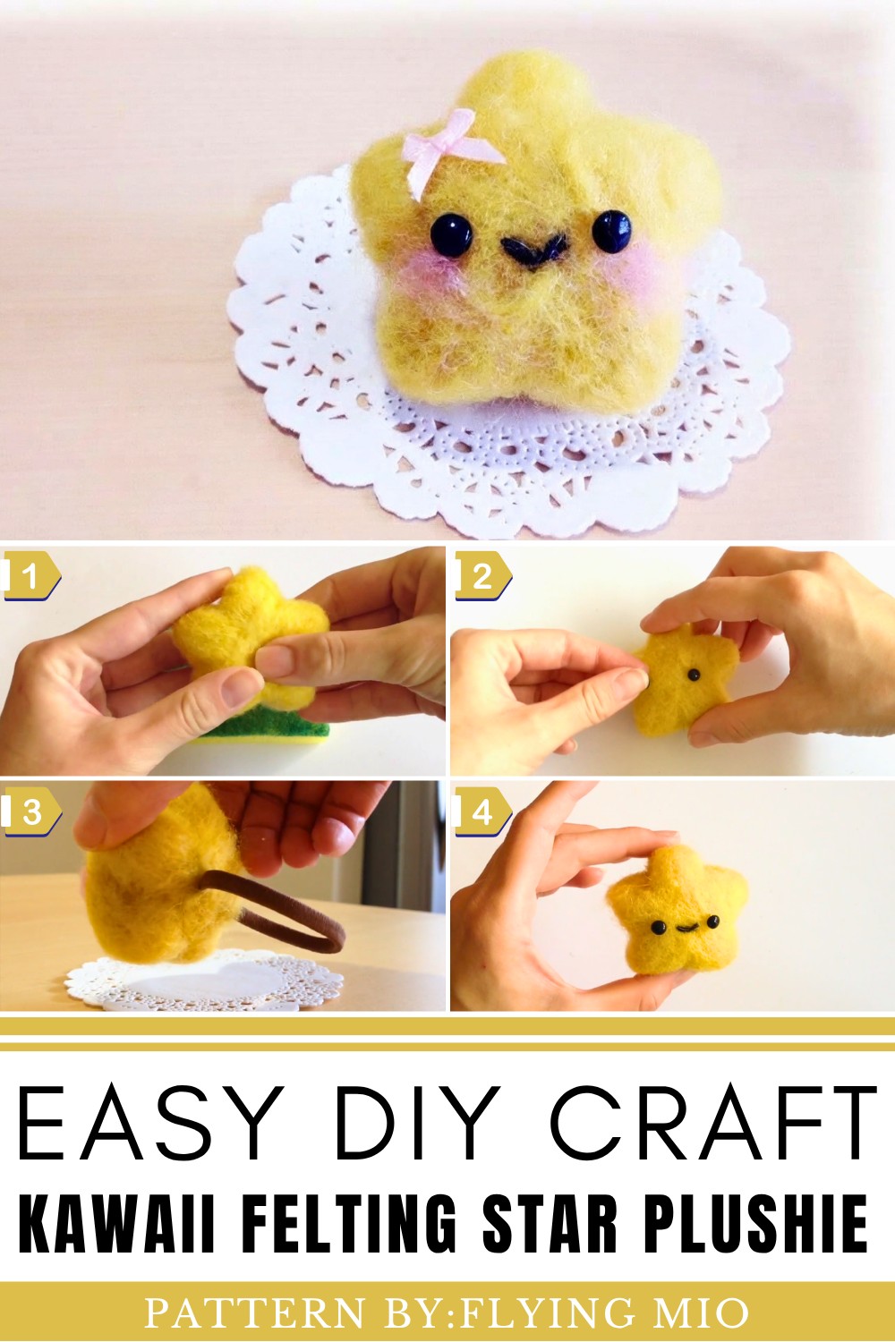 Kawaii Felting Star Plushie Tutorial
