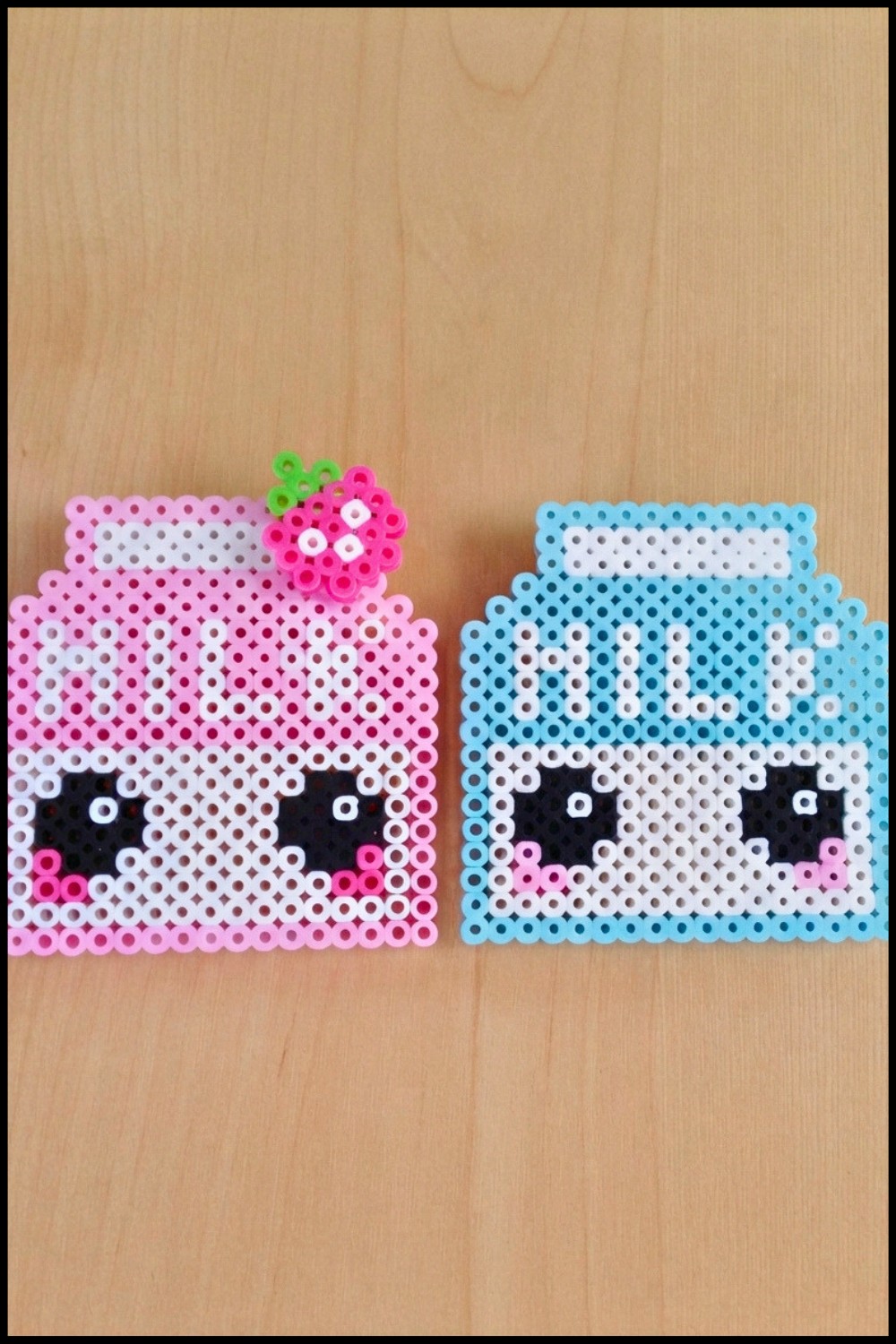 Kawaii Milk Perler Bead Crafting Tutorial 2