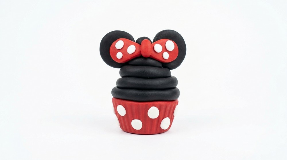 DIY Polymer Clay Cupcake Minnie Pattern 6