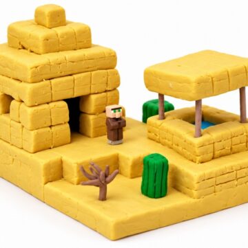 DIY Polymer Clay Minecraft Desert Village Biome Tutorial 6