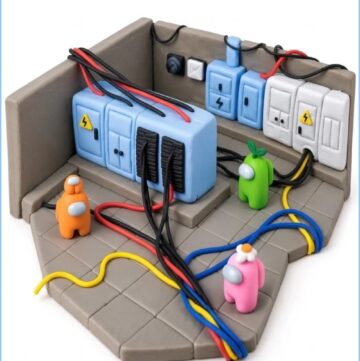 DIY Polymer Clay Among Us Electrical Room Tutorial 7