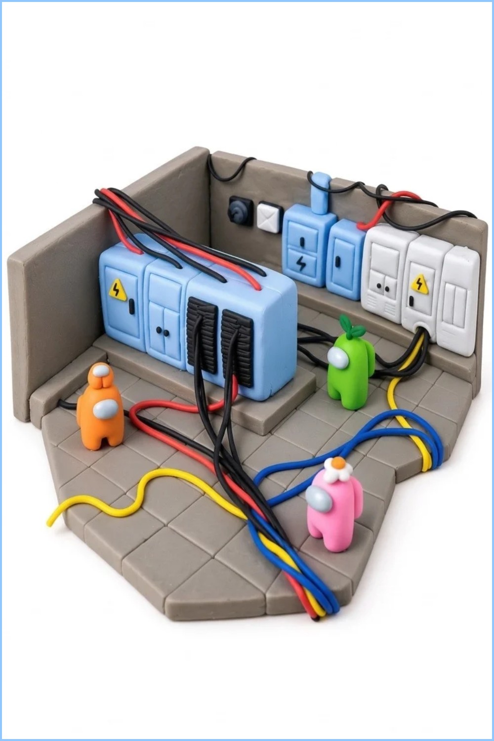 DIY Polymer Clay Among Us Electrical Room Tutorial 7