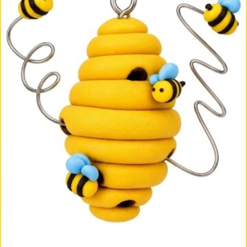 DIY Polymer Clay Beehive With Bees Tutorial 7