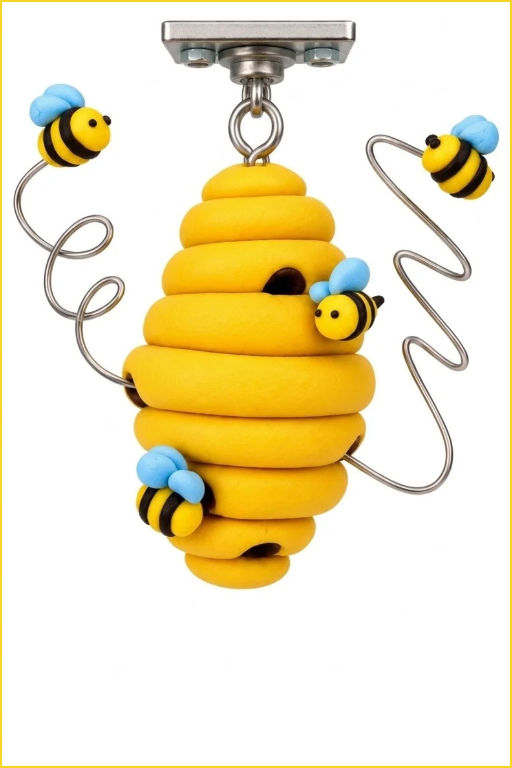 DIY Polymer Clay Beehive With Bees Tutorial 7