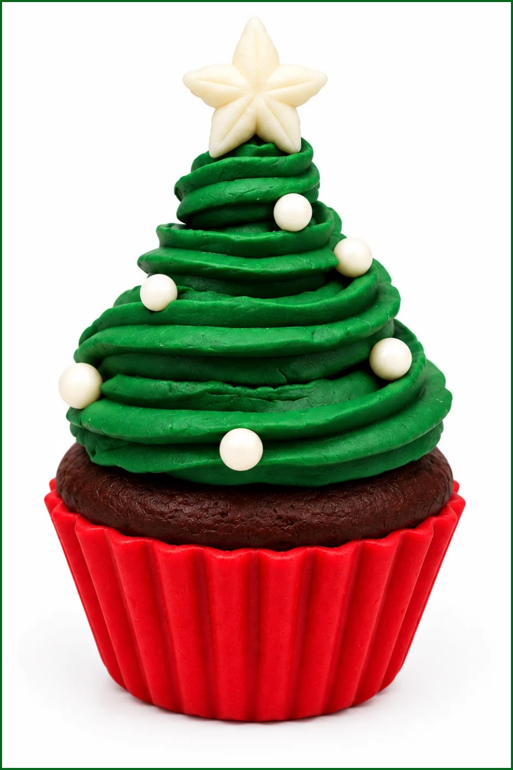 DIY Polymer Clay Christmas Tree Cupcake Tutorial 7